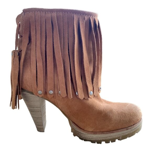 Zara Fringed booties with platform lug soles size 40 - Picture 4 of 15